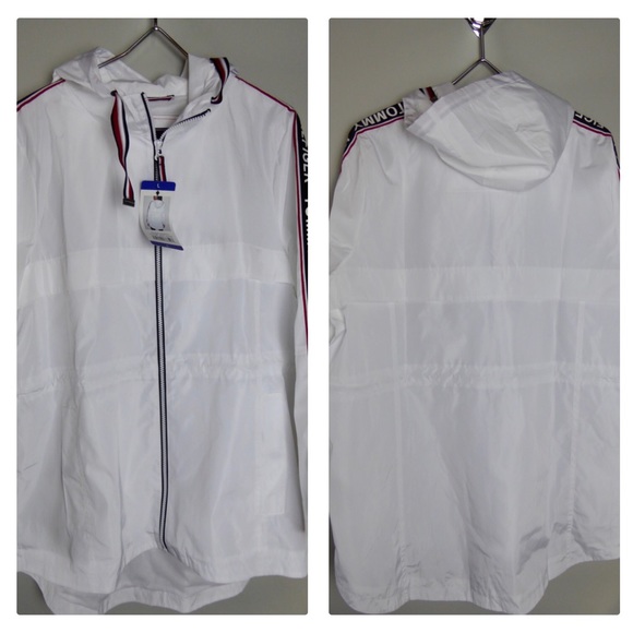 Tommy Hilfiger Hooded Anorak Rain Jacket NWT White - Picture 10 of 10